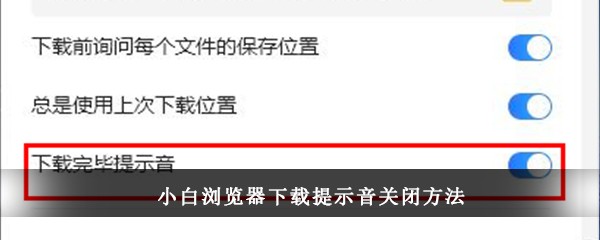 小白浏览器下载提示音关闭方法