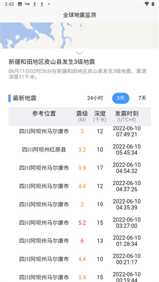 全球地震监测苹果免费版