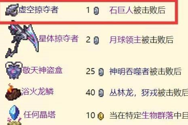 泰拉瑞亚灾厄幽影掠夺者获得方法