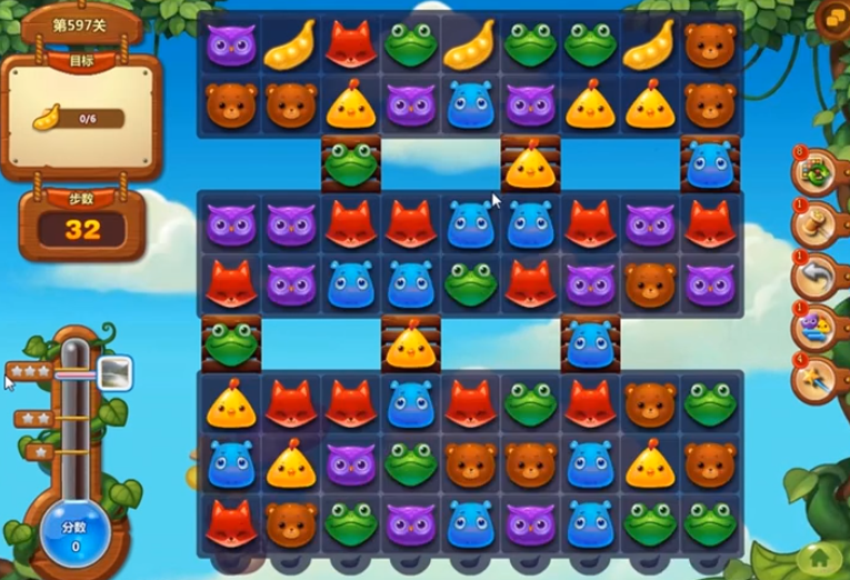 开心消消乐597关通关攻略