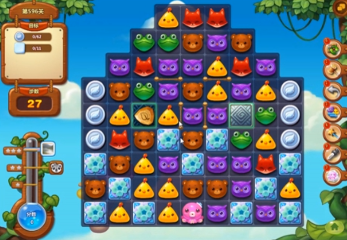 开心消消乐596关通关攻略