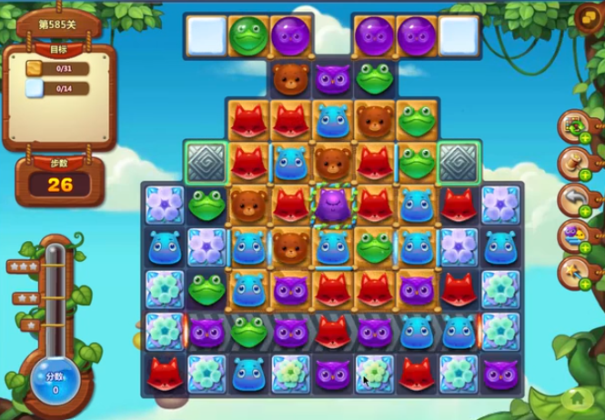 开心消消乐585关通关攻略