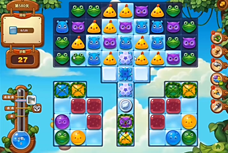 开心消消乐580关通关攻略